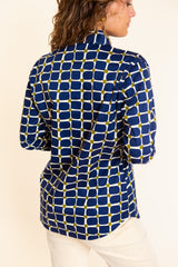 Dizzy Lizzie | Navy Grid Rome Shirt
