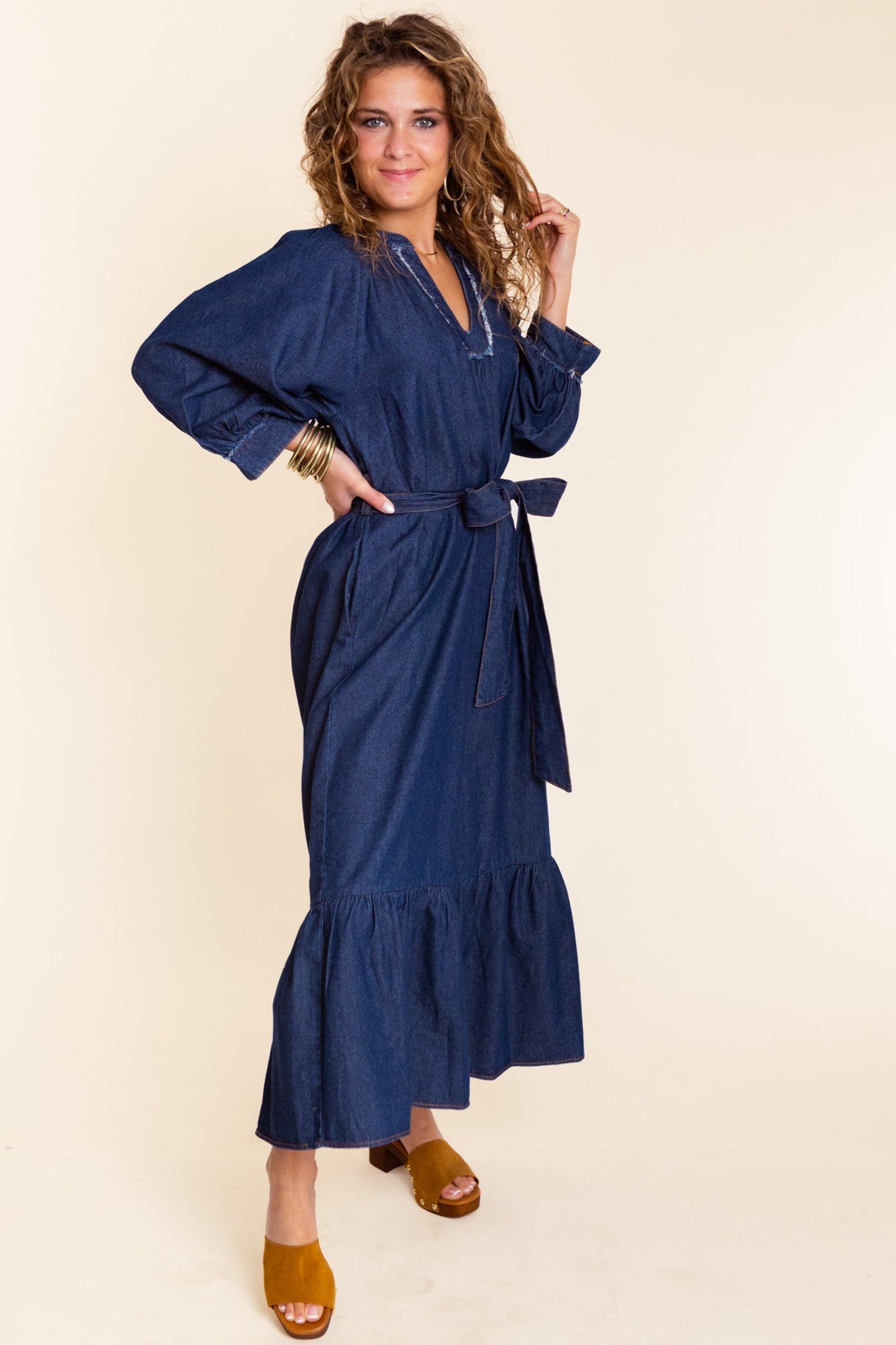 The Wrenwood Denim Midi Dress