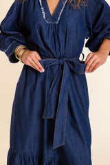 The Wrenwood Denim Midi Dress