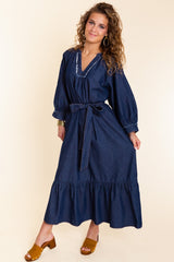 The Wrenwood Denim Midi Dress