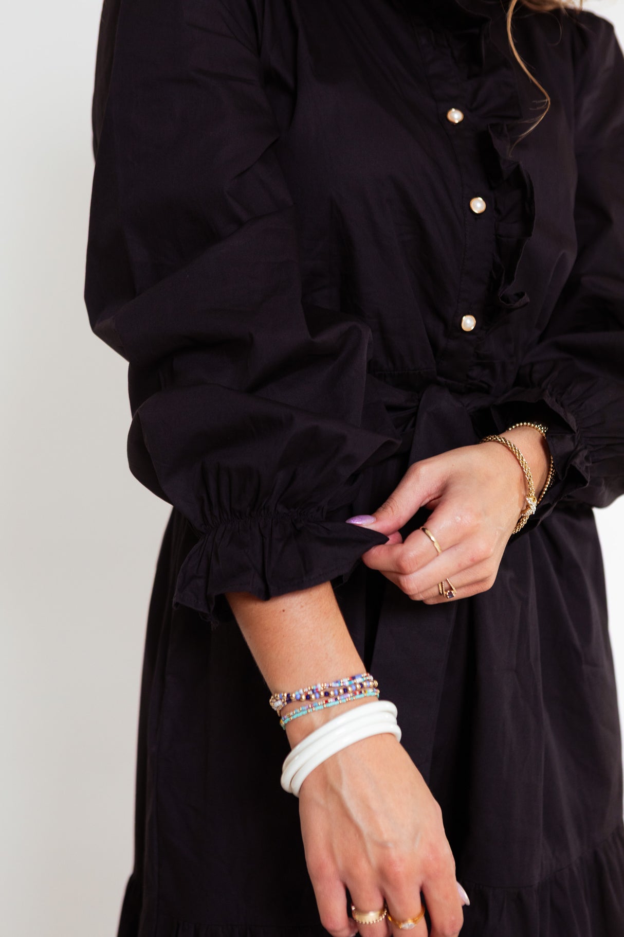 Victoria Pearl Button Midi Dress