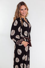 The Fallon Leaf Print Midi Dress