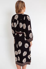 The Fallon Leaf Print Midi Dress