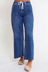 Vervet | Kris High Rise Drawstring Baggy Wide Leg Jeans
