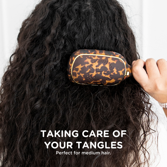 Teleties | Detangler Hair Brush for Medium Hair - Tortoise