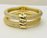 Two Forty Two | CHIC | Woven Hinged Bracelet - Gold