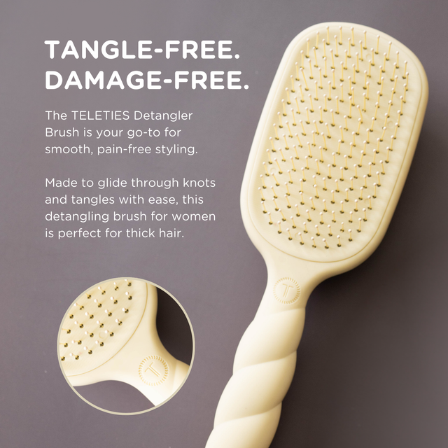 Teleties | Detangler Hair Brush for Thick Hair - Tan