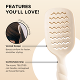 Teleties | Vented Hair Brush | Tan