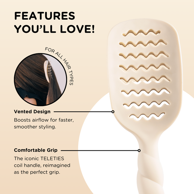 Teleties | Vented Hair Brush | Tan