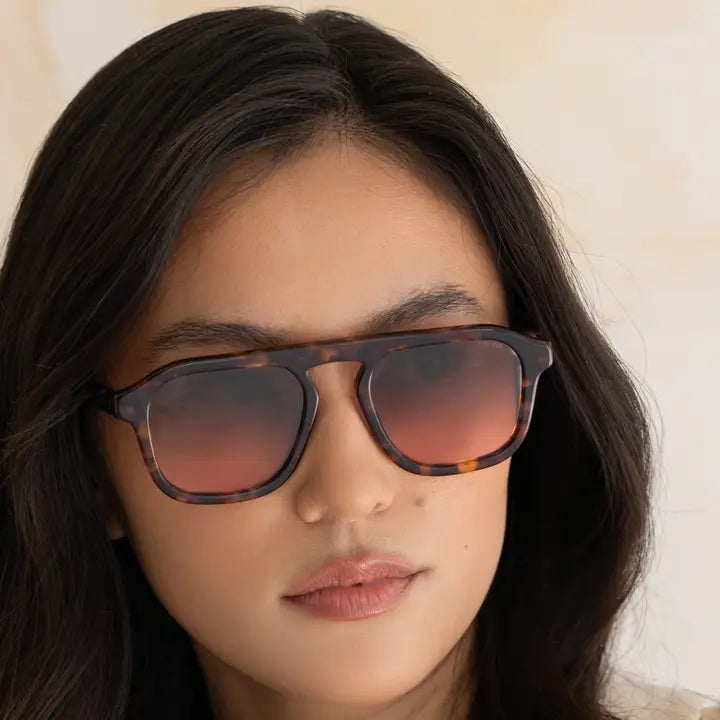 Freyrs | Addison Acetate Unisex Aviator Sunglasses-Sunset