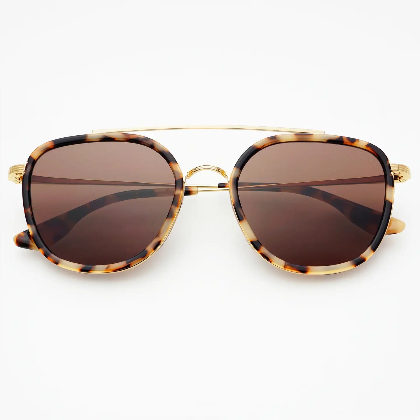 Freyrs | Weston Acetate Round Unisex Sunglasses - Milky Tortoise / Brown