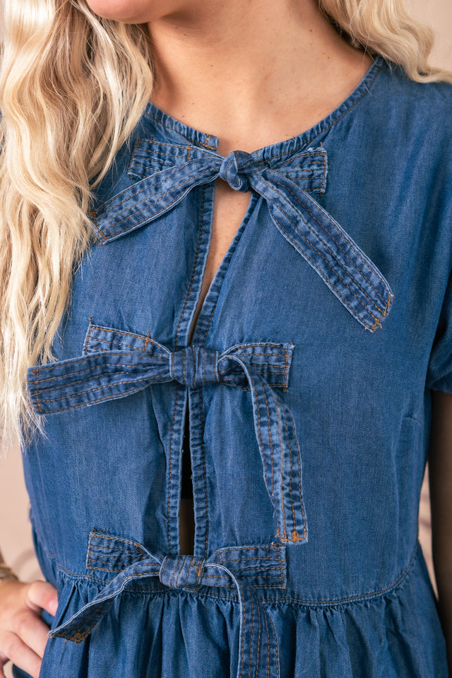 The Jean Bow Mini Dress