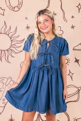 The Jean Bow Mini Dress