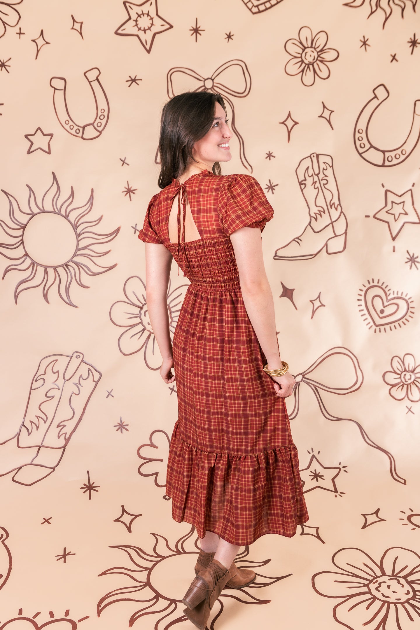 The Plaid and Poise Midi Dress
