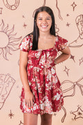 The Scarlet Bloom Mini Dress