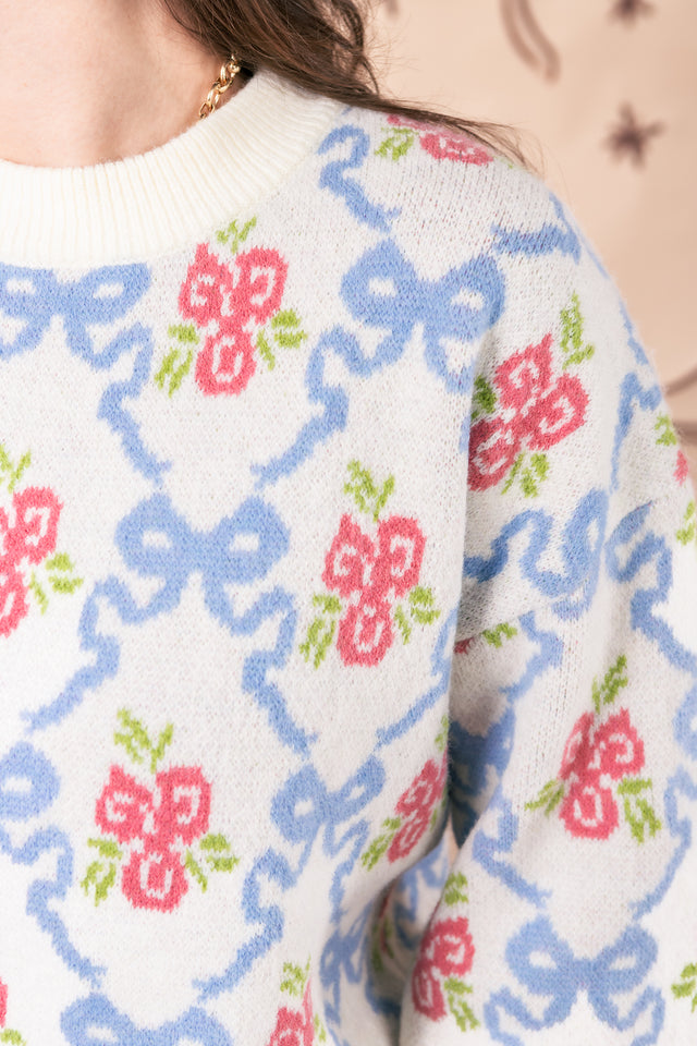 The Anna Floral Bow Sweater