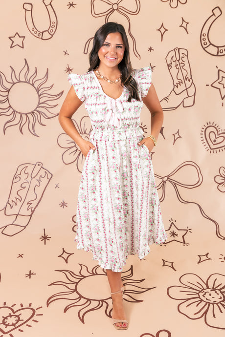 The Blush and Bloom Midi Dress