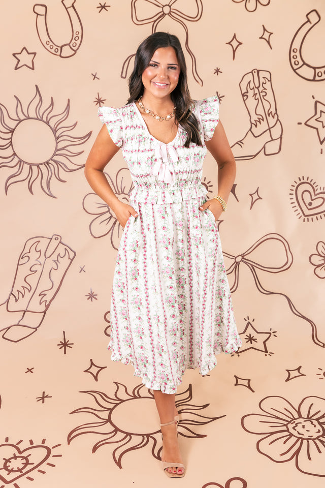 The Blush and Bloom Midi Dress