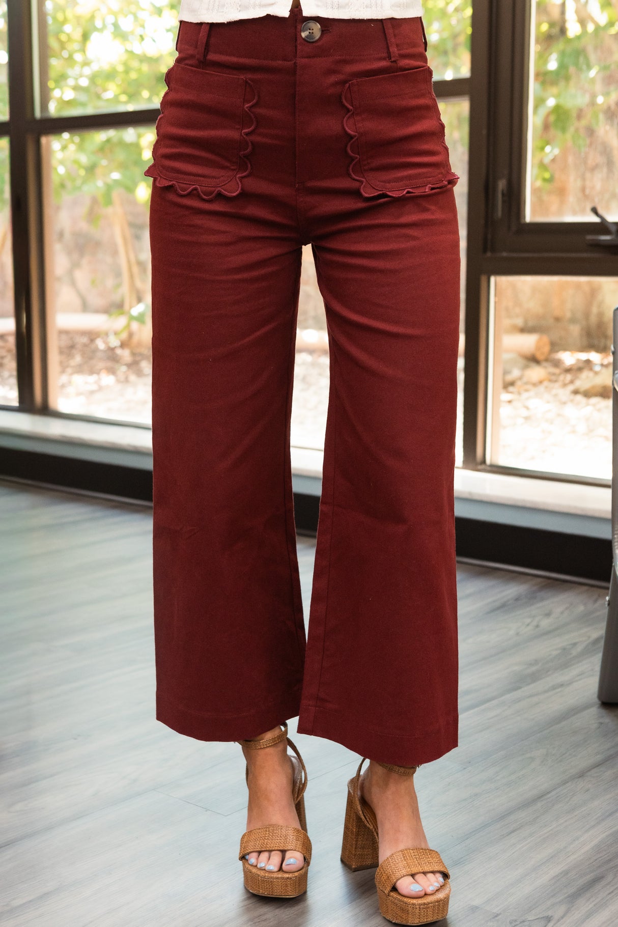 The Burgundy Vineyard Wide Leg Pants
