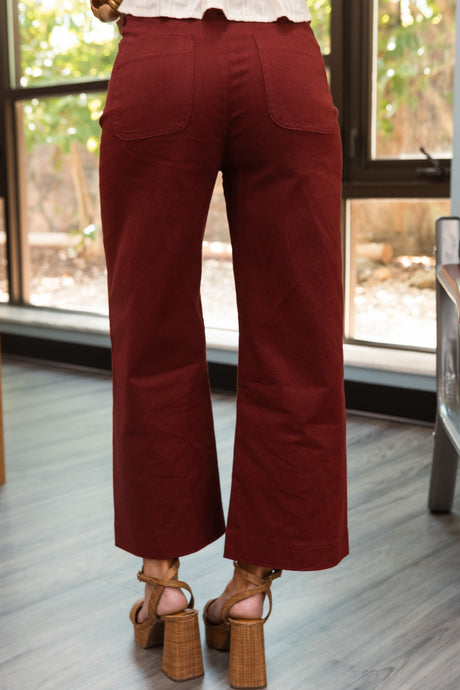 The Burgundy Vineyard Wide Leg Pants