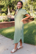 Camellia Check Midi Dress