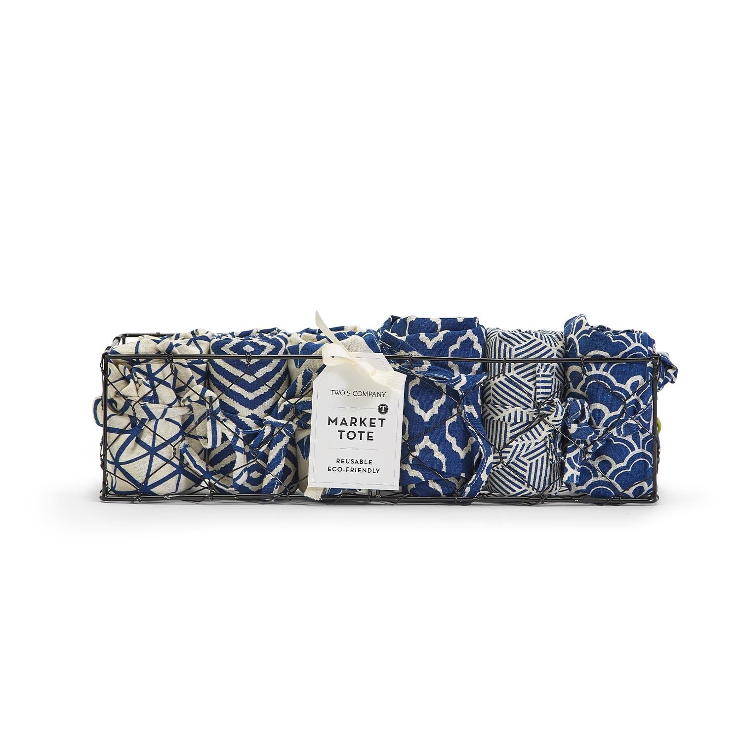 Two's Company | Chinoiserie Blue & White Reusable Market Bag