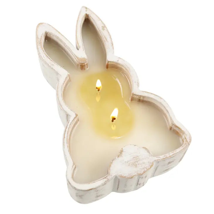 Hyacinth 2 Wick Wood Rabbit Bowl