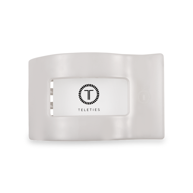 Teleties |  Flat Rectangle Hair Clip | Medium | Coconut White