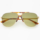 Freyrs | Logan Acetate Aviator Unisex Sunglasses - Gold / Fade Green