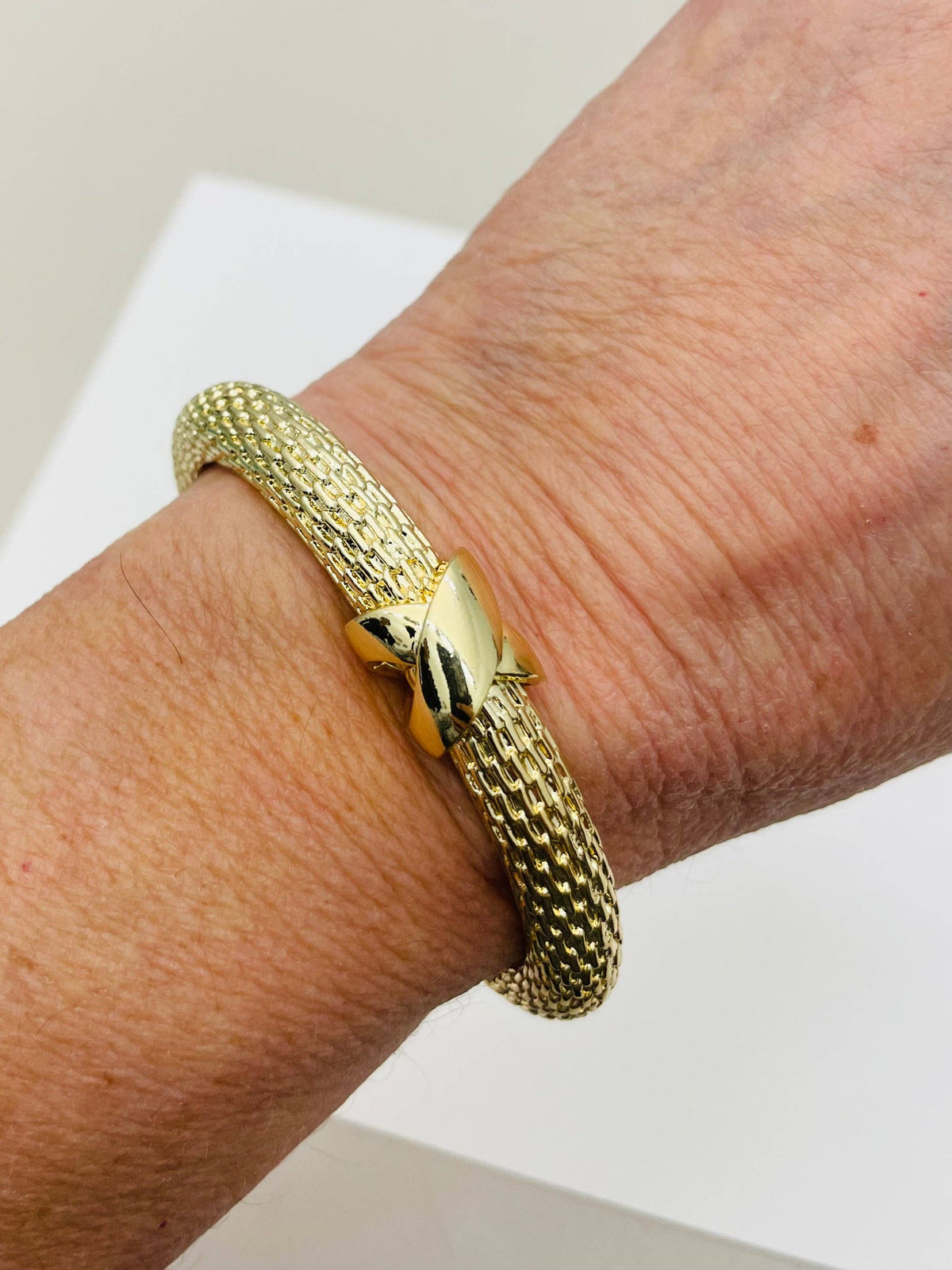 Two Forty Two | CHIC | Woven Hinged Bracelet - Gold
