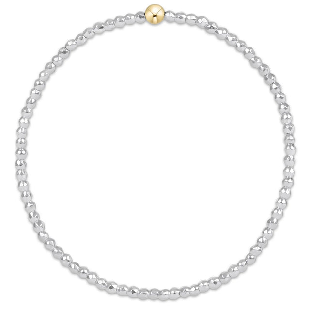 Enewton | Bright Silver Faceted Hematite 2mm Bead Bracelet