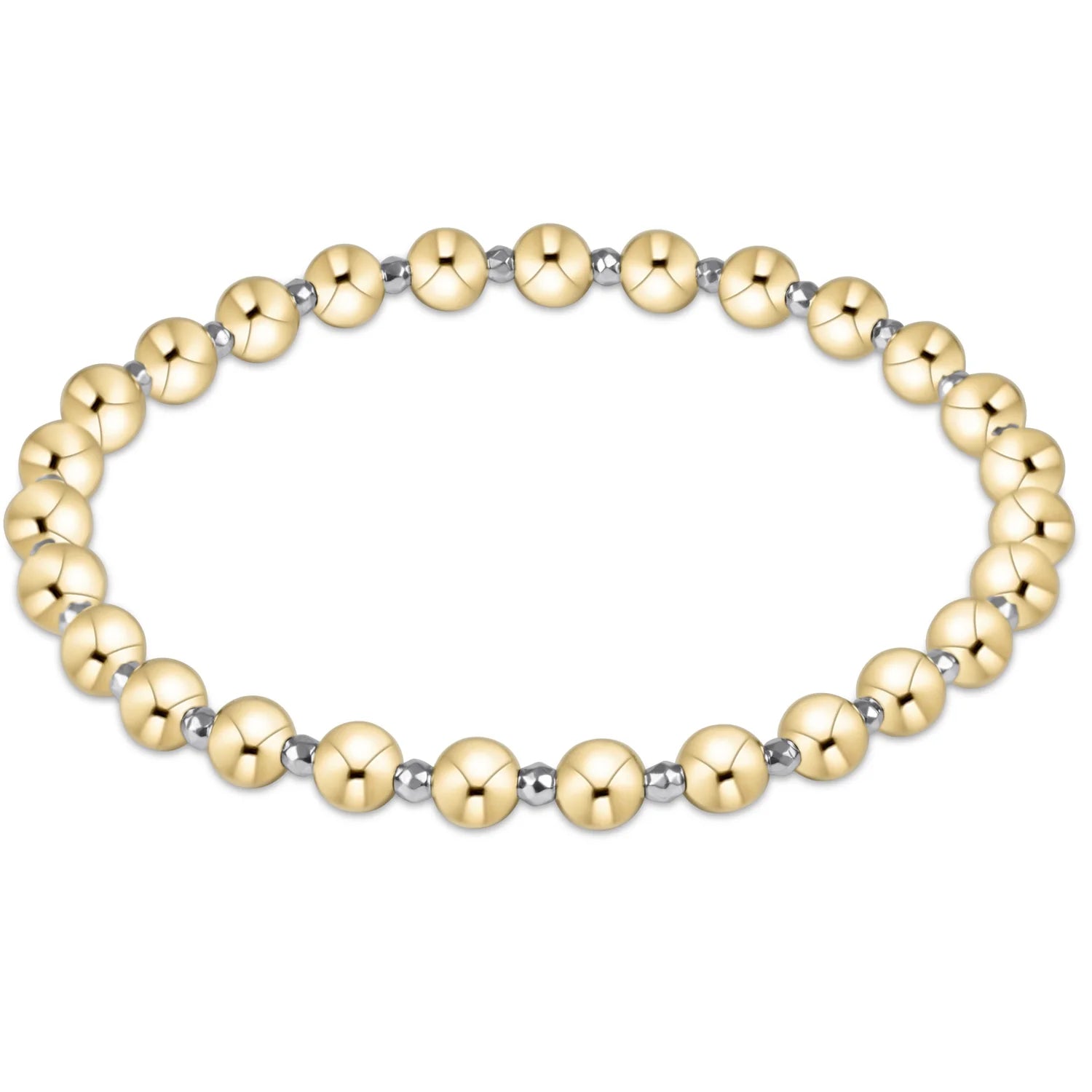 Enewton | Bright Silver Faceted Hematite Grateful Pattern 5mm bead bracelet