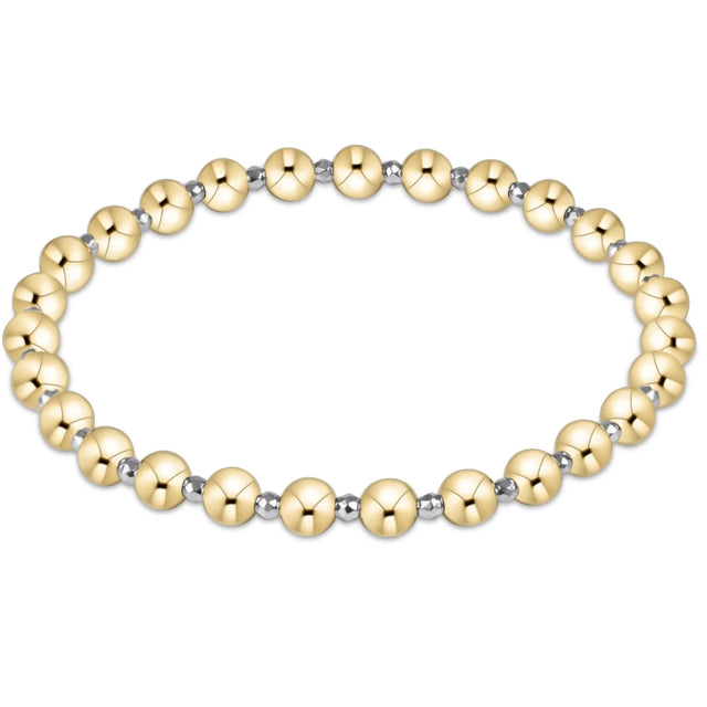 Enewton | Bright Silver Faceted Hematite Grateful Pattern 5mm bead bracelet