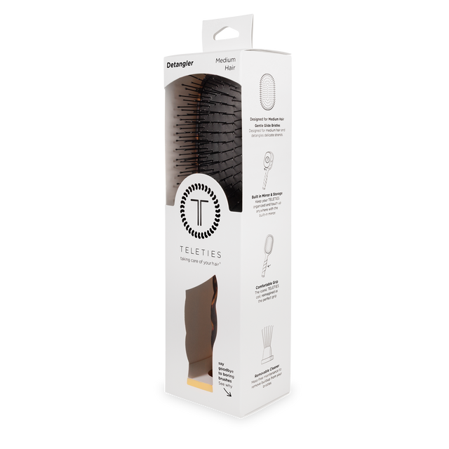 Teleties | Detangler Hair Brush for Medium Hair - Tortoise