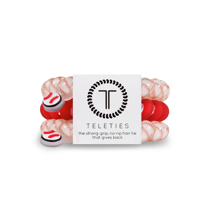 Teleties | Baseball - Large Spiral Hair Ties