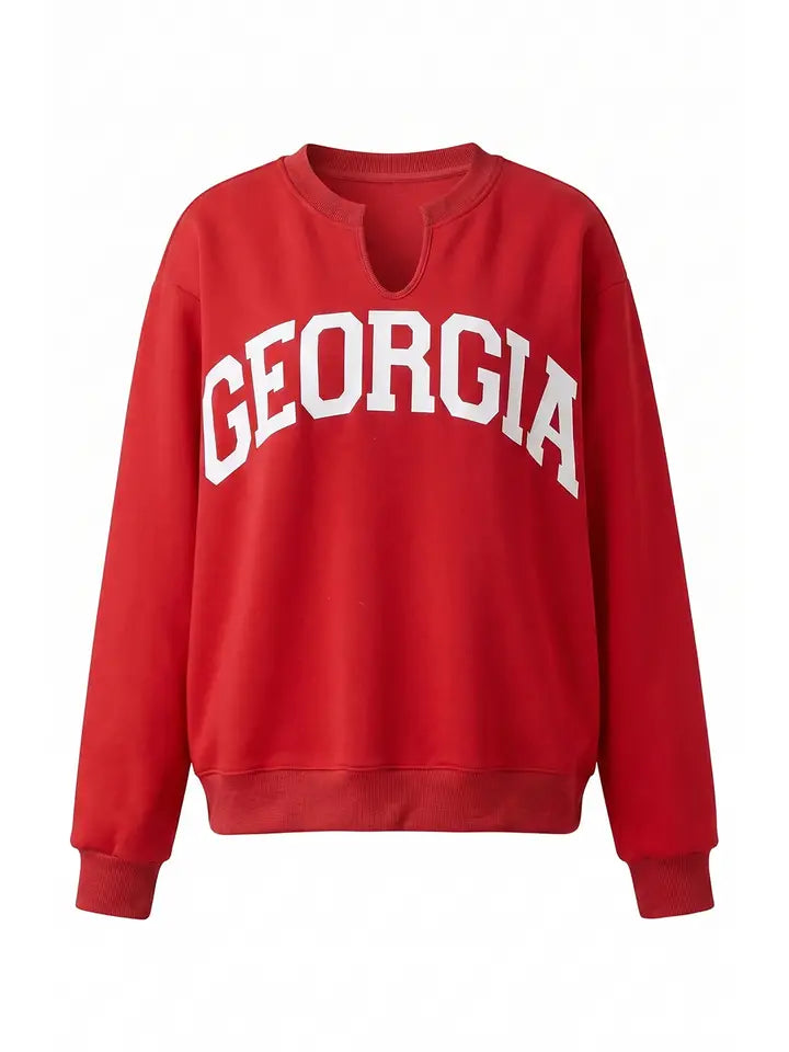 BucketList | Georgia Split-Neck Terry Sweatshirt