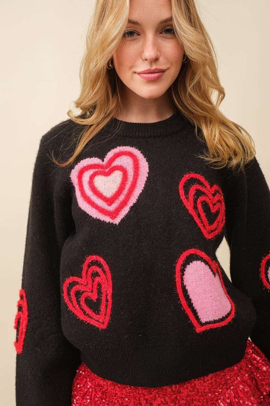 Sparkle Heart Valentine Sweater