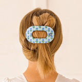 Teleties | Blue Marigold Large Flat Round Hair Clip