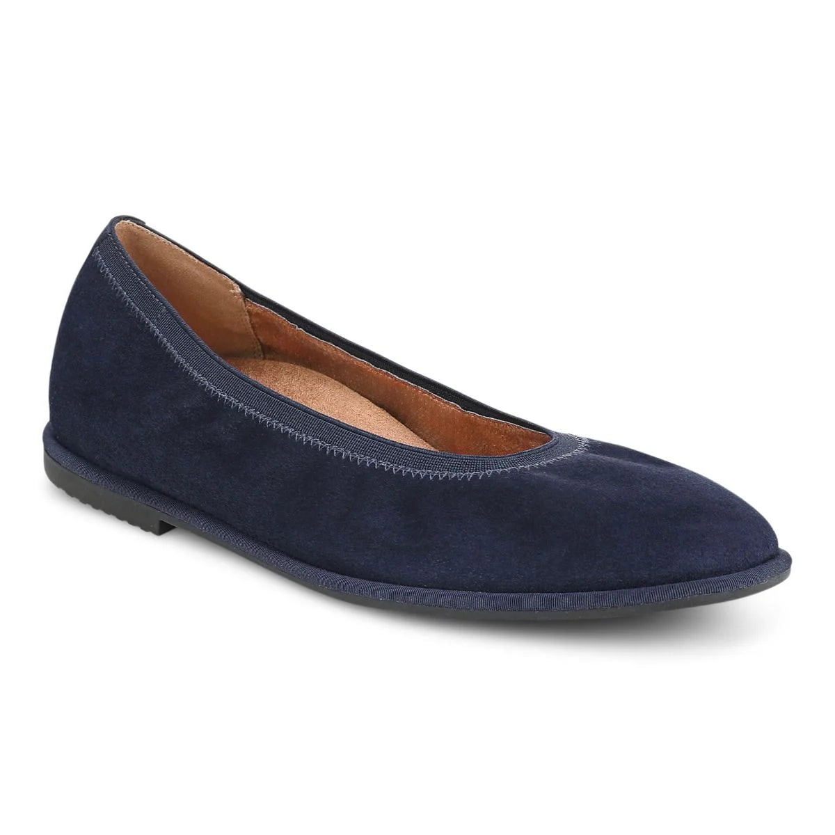 Vionic | Caroll 2.0 Ballet Flat in Navy Blazer Suede