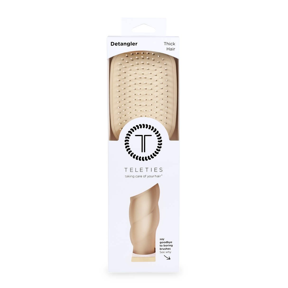 Teleties | Detangler Hair Brush for Thick Hair - Tan