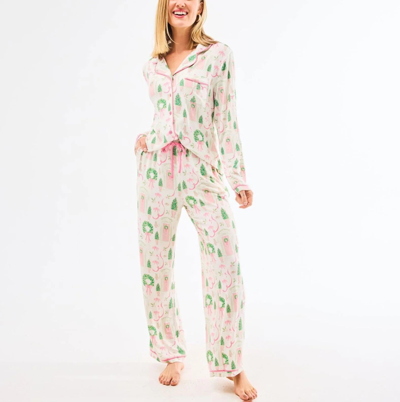 Mary Square | Charlotte Full Pajama Set - Home for Christmas