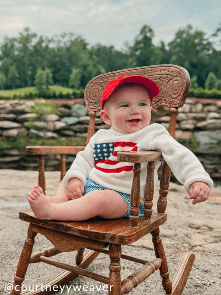 Mudpie | Flag Rollneck Toddler Sweater