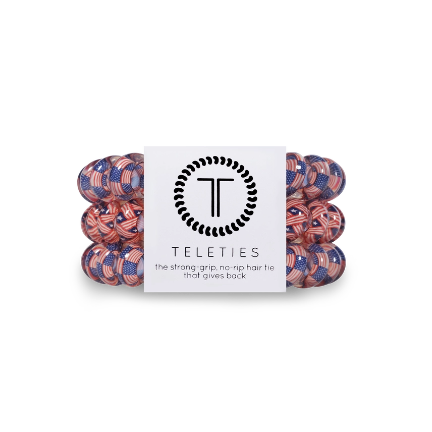 Teleties | Stars and Stripes - Large Spiral Hair Ties