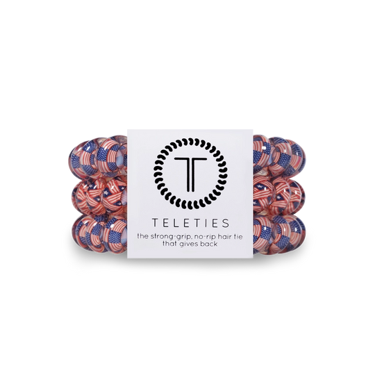 Teleties | Stars and Stripes - Large Spiral Hair Ties