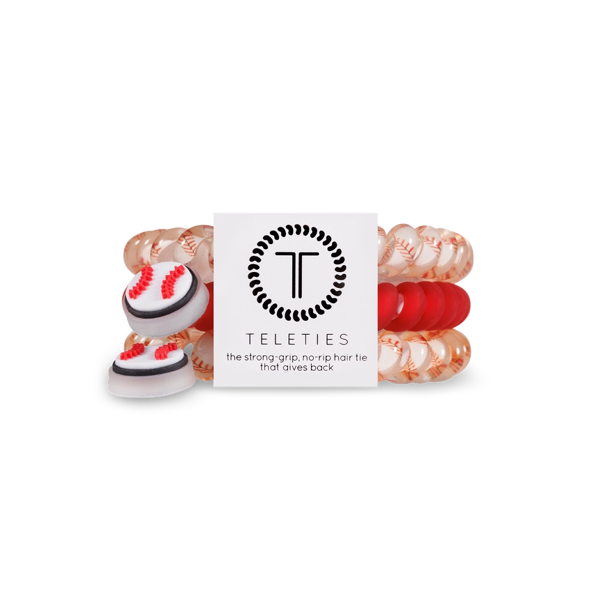 Teleties | Baseball - Small Spiral Hair Ties