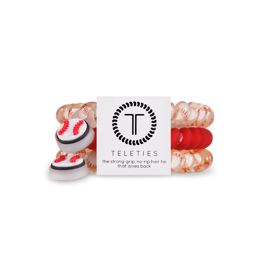 Teleties | Baseball - Small Spiral Hair Ties