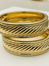 Two Forty Two | CHIC | Classic Hinged Bracelet - Gold