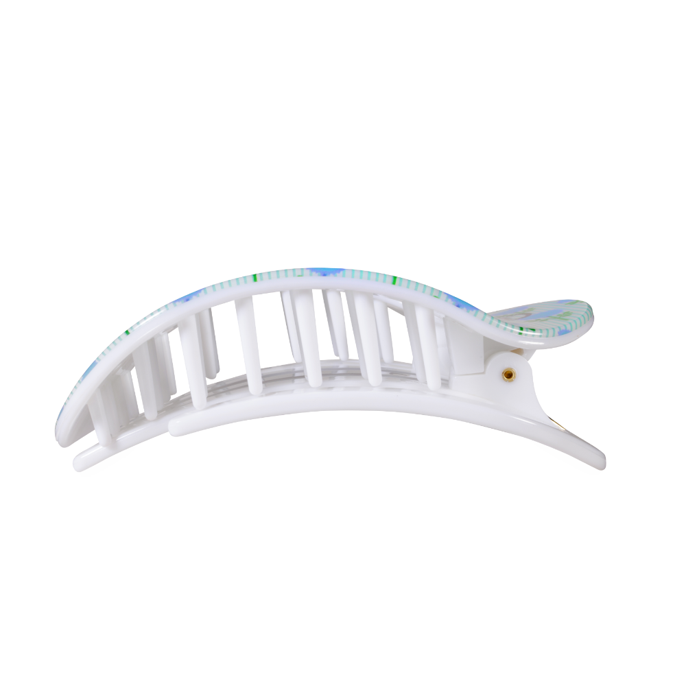 Teleties | Blue Marigold Large Flat Round Hair Clip