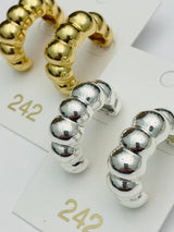 Two Forty Two | GOLDEN | Wide Bubble Hoop - Gold