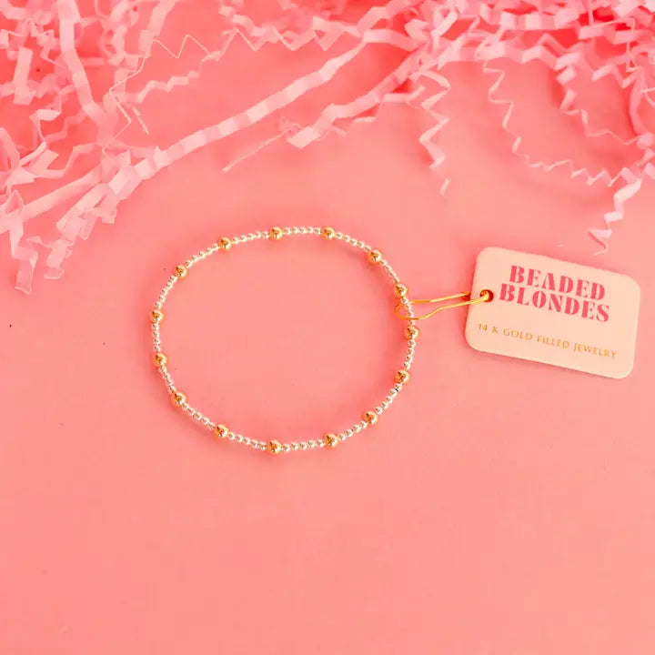 Beaded Blondes | June Bracelet in Silver with Gold